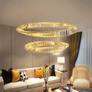 GobekUsa Crystal LED Chandelier: Elegant Irregular Ring Pendant Light for Modern Home Decor