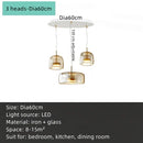 GobekUsa Amber Glass Chandelier Pendant Light for Living Room, Bedroom, Kitchen, and Bar