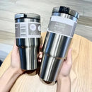 GobekUsa Double Wall Insulated Stainless Steel Water Bottle with Straw - Large Capacity Mug