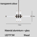 GobekUsa Glass Tube Chandelier: Modern LED Pendant Lamp for Living Room, Bedroom, Cafe, and Dining Room.