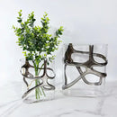 GobekUsa Gold-Edged Glass Vase with Geometric Patterns for Home Decor