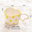 GobekUsa Hand Painted Heart Handle Ceramic Love Mug - Pink