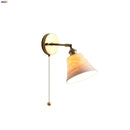 GobekUsa Ceramic LED Wall Light with Pull Chain Switch, Nordic Modern Design