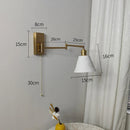 GobekUsa Brass Swing Arm Wall Sconce Creamic Wall Lights