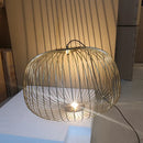 GobekUsa Gold Cage LED Pendant Lamp Spokes Chandelier