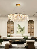 GobekUsa Crystal Chandelier Pendant Light, Elegant Hanging Lamp Fixture