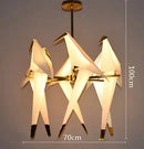 GobekUsa Crane Chandelier Iron LED Light for Bedroom Dining Children's Room