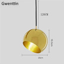 GobekUsa Gold Ball Pendant Light: Nordic Modern LED Hanging Lamp for Home Decor