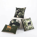 GobekUsa Jungle Cartoon Print Velvet Cushion Cover - Hawaiian Decor for Sofa
