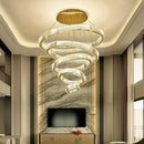 GobekUsa Crystal Chandelier: Modern Luxury Golden Lighting for Villa, Duplex Hall