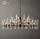 GobekUsa Brass Chrome Black Metal LED Crystal Chandeliers Pendant Lamps for Bedroom & Living Room