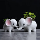 GobekUsa Elephant Succulent Planter Ceramic Vase Cute Flowerpot Decor Pot