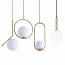 GobekUsa Glass Ball Pendant Lights Modern LED Brass Black Chrome Suspension Luminaire