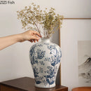 GobekUsa Blue White Porcelain Vase Plant Pots Room Decor Flowers Arrangement