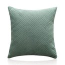 GobekUsa Blue Wave Crimping Quilted Cushion Cover for Home Sofa Bed Decor