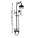 GobekUsa 8" Black Rain Shower Head Set with Hand Spray and Mixer Faucet