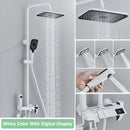 GobekUsa Black Smart Digital Rainfall Shower System with Grey Mixer Tap