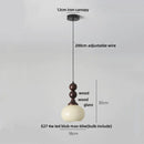 GobekUsa Amber Glass LED Pendant Light for Kitchen Cafe Restaurant Rustic Wood Interior Lighting