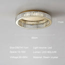 GobekUsa Gold Crystal Ceiling Light Ring LED - Modern Luxury Indoor Home Lighting