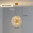 GobekUsa Gold Crystal Chandelier: Luxury LED Hanging Lamp for Living and Dining Room