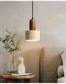 Wabi Sabi Travertine Stone Pendant Light in Yellow Marble