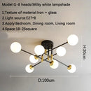 GobekUsa Glass Ball Black Chandelier - Nordic Round Dining Table Ceiling Chandelier