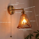 GobekUsa Amber Glass LED Wall Lamps for Living Room and Bathroom Mirror Lighting