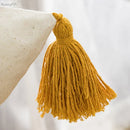 GobekUsa Boho Style Tufted Tassels Yellow Cushion Cover for Home Decor