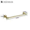 GobekUsa Gold Hardware Set: Towel Bar, Toilet Paper Holder, Robe Hook, Cup Hanger