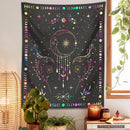 GobekUsa Celestial Moon Phase Tapestry with Floral Accents