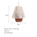 GobekUsa Hemp Rope Rattan Weave LED Chandelier for Home Decor and Lighting