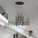 GobekUsa LED Chandelier: Modern Minimalist Gold Black Wire Adjustable Light Fixture for Dining Room