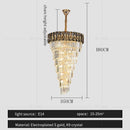GobekUsa Amber Crystal Chandelier for Living Room in French Light Luxury Style