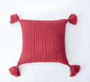 GobekUsa Knit Pillow Case 45x45cm Soft Decorative Cushion Cover Tassels Sofa Bed