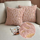 GobekUsa Gold Feather Velvet Cushion Cover 45x45 Decorative Throw Pillows for Sofa Car