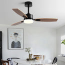 GobekUsa 52" Wood Blade Ceiling Fan with 18W LED Light and Remote Control