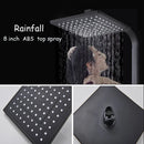 GobekUsa Black Stainless Steel Shower Faucet Set with Waterfall Outlet - Chrome Bathtub Tap