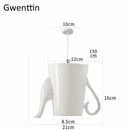 GobekUsa Ceramic LED Pendant Lights: Nordic Teapot Design for Modern Living and Kitchen.