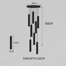 GobekUsa Black LED Crystal Staircase Chandelier: Modern Nordic Design, Creative Island Hanging Lamp