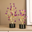 GobekUsa Amethyst Tree Metal Grapevine Statue Crystal Grape Home Decor