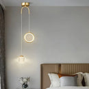 GobekUsa Glass Starry LED Pendant Lights for Nordic Bedroom Chandelier