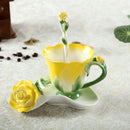 GobekUsa Enamel Rose Peony Floral Coffee Cup Wedding Birthday Gift