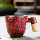 GobekUsa Ceramic Latte Mug with Wooden Handle for Coffee and Tea Menstruum