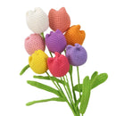 GobekUsa Handmade Knitted Crochet Tulips for Home Decor - Set of 1