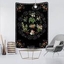 GobekUsa Botanical Sketch Tapestry Wall Hanging - Boho Aesthetic Room Decor