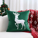 GobekUsa Christmas Elk Embroidered Pillow Cover 45x45cm Festive Decorative Cushion