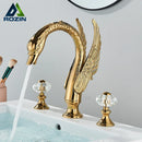 GobekUsa Golden Swan Crystal Dual Handle Basin Tap