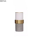 GobekUsa Gold Cylinder Vase Leather Desk Decor Artificial Flower Arrangement