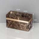 GobekUsa Emperador Dark Marble Bathroom Set: Toothbrush Holder, Soap Dispenser, Luxury Accessories