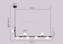 GobekUsa Glass Ball LED Chandelier: Modern Long Pendant Lighting for Living Room and Shop